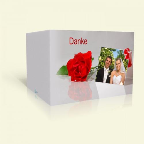 Danksagung Hochzeit Tischkarte mit Rosen